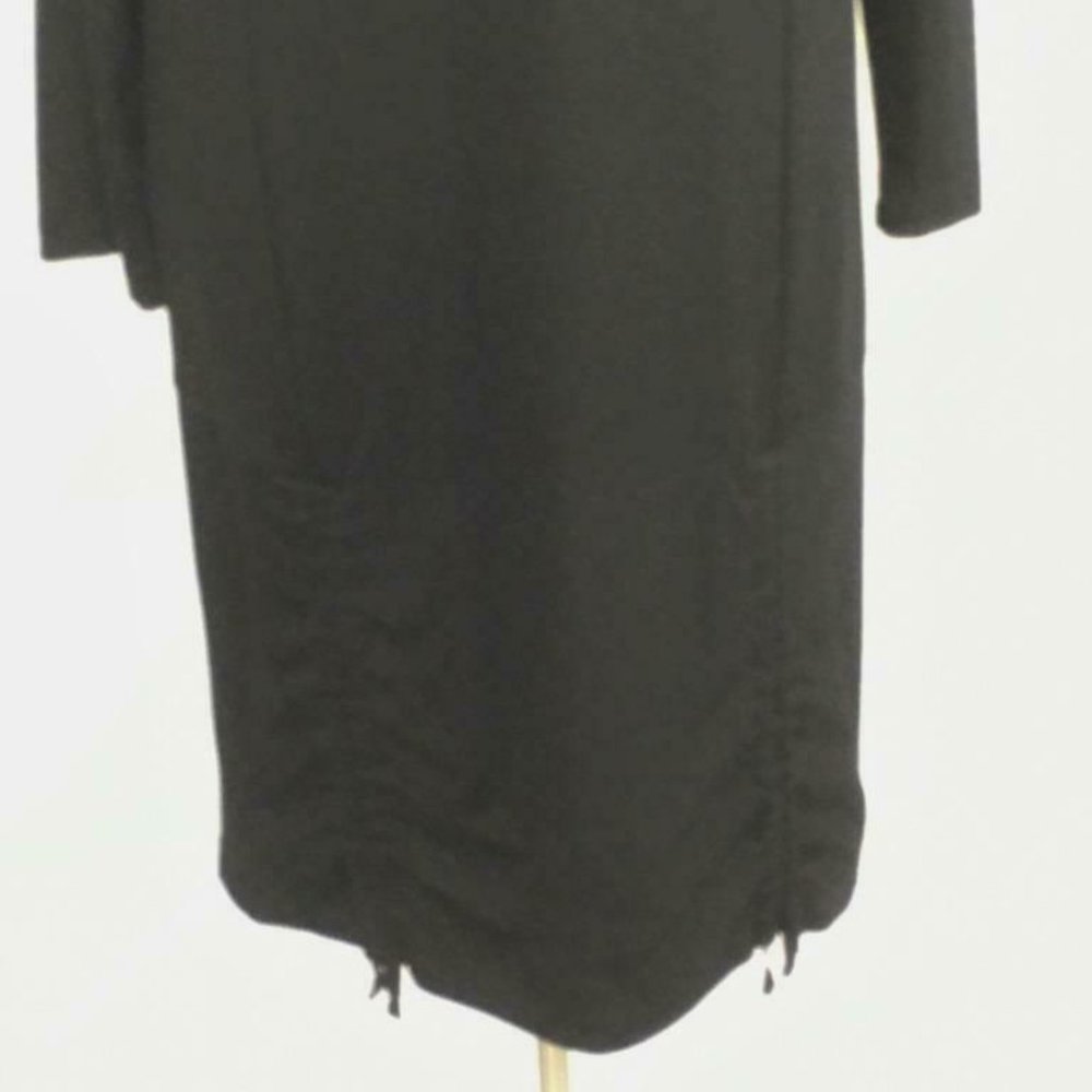 bryn Walker Black Cowl-Neck Drawstring Midi Dress - Picture 7 of 8